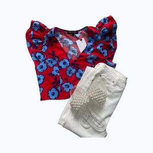 Ruffled Cap Sleeve Top